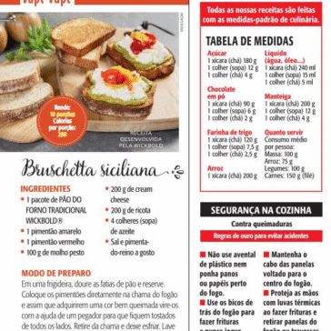 Bruschetta siciliana – Ana Maria Receitas (Revista Ana Maria)