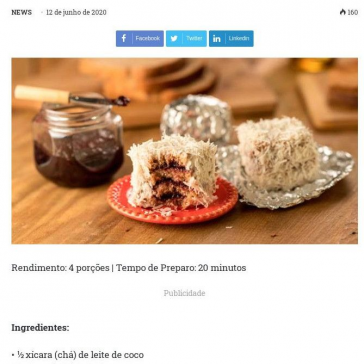 Quadradinho de coco – Revista News