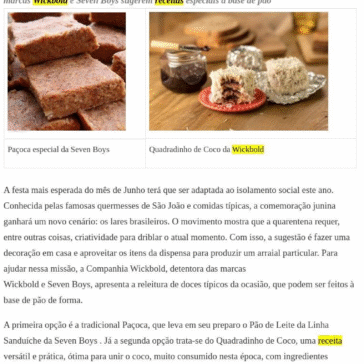 FESTA JUNINA NA QUARENTENA: RELEITURA DE DOCES TÍPICOS CONTAM COM ITENS DA DISPENSA – Alice Varajão