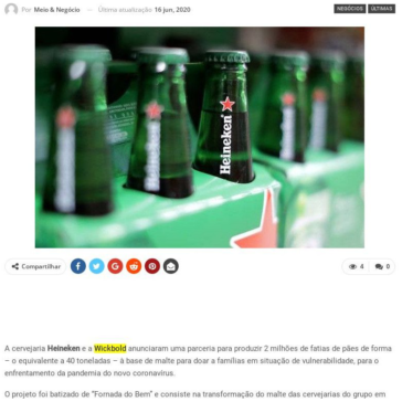 Heineken e Wickbold vão produzir pães e doar para famílias carentes – Meio & Negócio