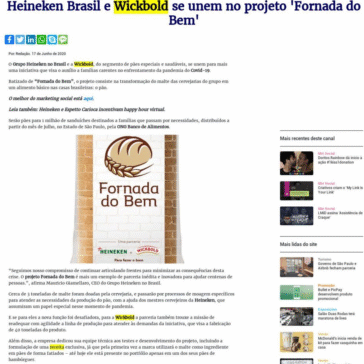 Heineken Brasil e Wickbold se unem no projeto ’Fornada do Bem’ – Promoview