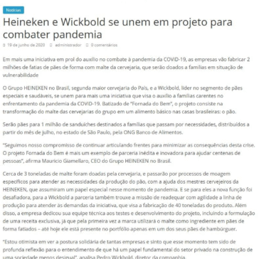 Heineken e Wickbold se unem em projeto para combater pandemia – Gastronomia