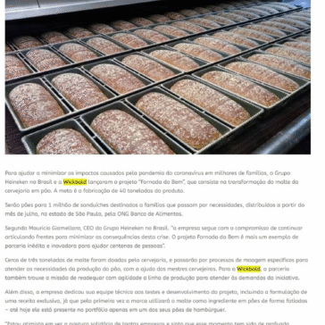 Grupo Heineken e Wickbold lançam projeto “Fornada do Bem” para ajudar famílias durante a pandemia – Salva de Palmas