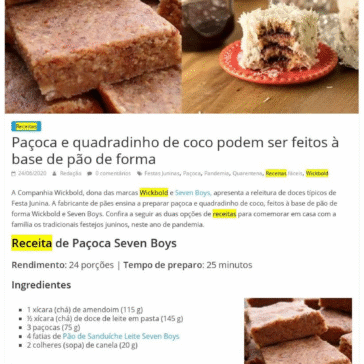 Paçoca e quadradinho de coco podem ser feitos à base de pão de forma – Comida de Sampa