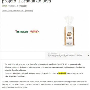 HEINEKEN Brasil e WICKBOLD se unem no projeto “Fornada do Bem” – Food News Latam