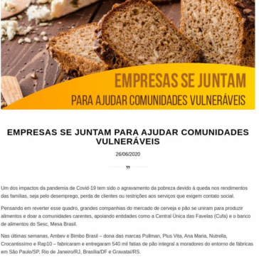 Empresas se juntam para ajudar comunidades vulneráveis – Acessooh