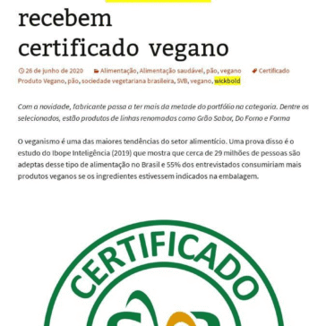 Pães da Wickbold recebem certificado vegano – De Repente 50