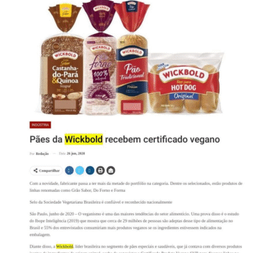 Pães da Wickbold recebem certificado vegano – Distribuição