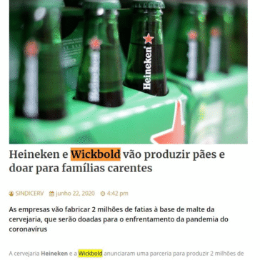 Heineken e Wickbold vão produzir pães e doar para famílias carentes – SINDICERV