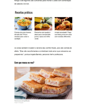 Fácil de fazer, torta salgada salva qualquer refeição. Prove várias versões… – UOL