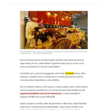 Rede Dalben Supermercados lança a campanha “Arraiá em Casa” – G1 Brasil