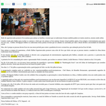 Programação de entretenimento da Rede Dalben agita o período de isolamento social – Indiaroba Web