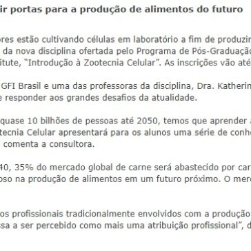 Disciplina inédita oferecida pela UFPR vai abrir portas para a produção de alimentos do futuro – Revista TopView Online
