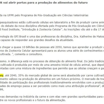 Disciplina inédita oferecida pela UFPR vai abrir portas para a produção de alimentos do futuro – Tocantins Diario