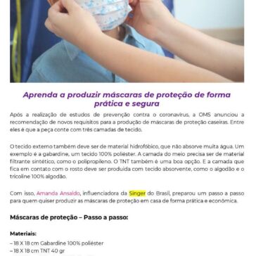 Máscaras de proteção: saiba como fazer a sua de acordo com as novas regras da OMS – Passeio Kids