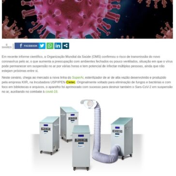 Empresa brasileira desenvolve esterilizador capaz de eliminar coronavírus do ar – StarTupi