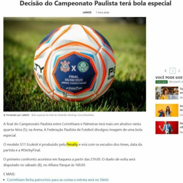 Decisão do Campeonato Paulista terá bola especial – MSN Brasil