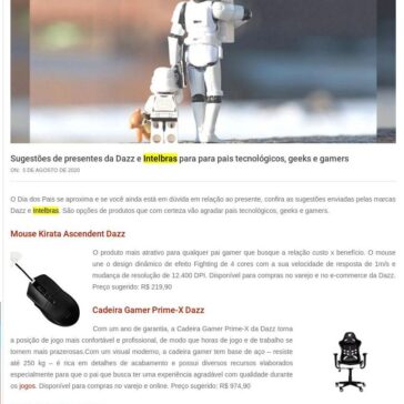 Sugestões de presentes da Dazz e Intelbras para para pais tecnológicos, geeks e gamers – Além do Click Tech