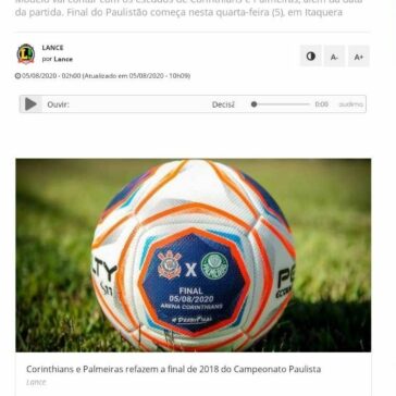 Decisão do Campeonato Paulista 2020 terá bola especial – R7