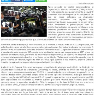 “Fritar” o vírus. Empresa brasileira cria esterilizador capaz de eliminar o coronavírus do ar – Mato Grosso do Sul News