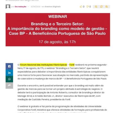 Webinar debate a importância do branding para o Terceiro Setor – Abc da Comunicação