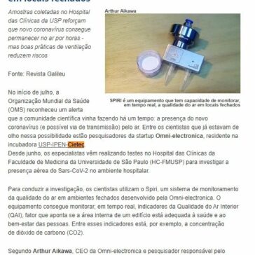 Estudo brasileiro evidencia suspensão do Sars-CoV-2 em locais fechados – IPEN