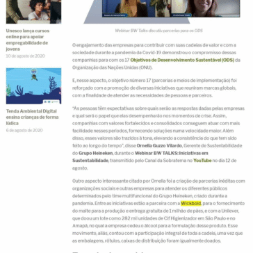 Parcerias para o desenvolvimento sustentável ganharam força durante a pandemia – Notícia Sustentável