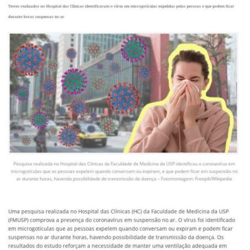 Presença comprovada do coronavírus no ar reforça necessidade da boa ventilação de ambientes – Biblioteca FMUSP