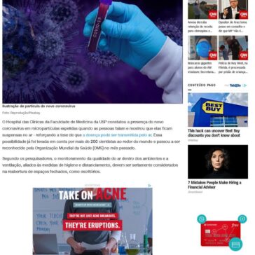 Teste da USP indica vírus da Covid-19 no ar e reforça o perigo da má ventilação – CNN Online (Brasil)