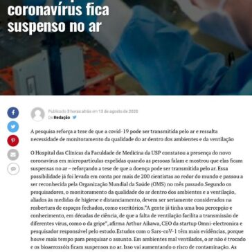 Estudo da USP constata que novo coronavírus fica suspenso no ar – A Província do Pará