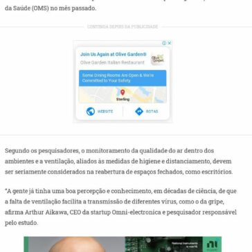 Novo teste indica vírus suspenso no ar e reforça risco de má ventilação – Aqui Notícias