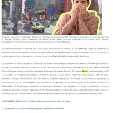 Presença de coronavírus no ar reforça necessidade de ventilar o ambiente Testes realizados no Hospital das Clínicas da USP…. – Blog do Fumanchú