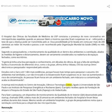 Novo teste indica vírus suspenso no ar e reforça risco de má ventilação – Correio Popular