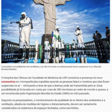 Novo teste indica novo coronavírus suspenso no ar – Exame.com