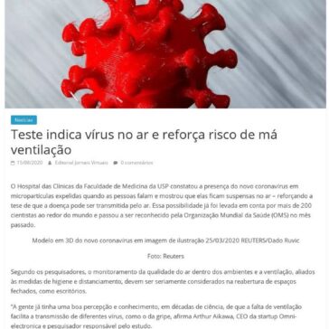 Teste indica vírus no ar e reforça risco de má ventilação – Jornais Virtuais