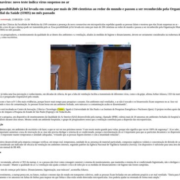 Coronavírus: novo teste indica vírus suspenso no ar – Leia Já (Ne10)