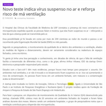 Novo teste indica vírus suspenso no ar e reforça risco de má ventilação – Litoralmania