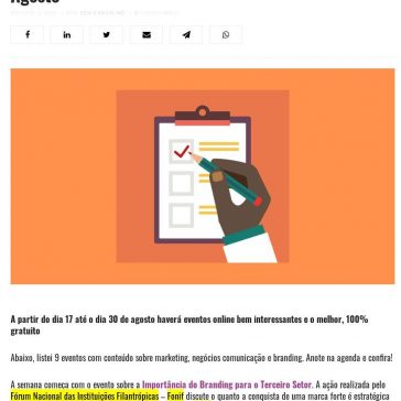 #NaAgenda Confira os principais eventos online em Agosto – Marcas Mais