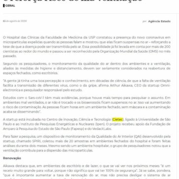 Novo teste indica vírus suspenso no ar e reforça risco de má ventilação – Marília Notícia