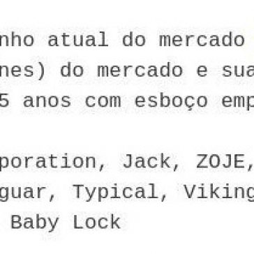 Máquinas de costura (Costura Industrial Machines) Segmentação de Mercado por pesquisa qualitativa e quantitativa… – Moldes Costura