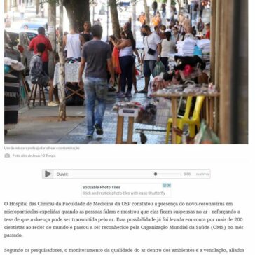 Novo teste indica coronavírus suspenso no ar e reforça risco de má ventilação – O Tempo Online (On-line)