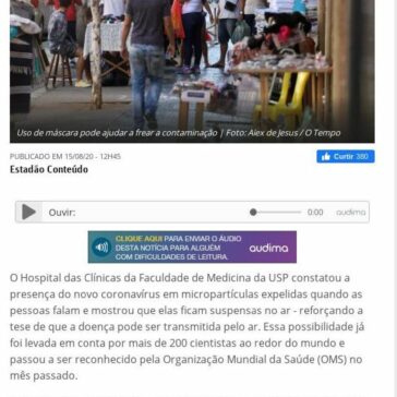 Novo teste indica coronavírus suspenso no ar e reforça risco de má ventilação – O Tempo