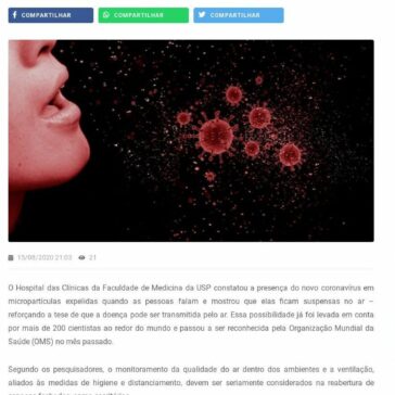 REVIRAVOLTA: USP COMPROVA QUE PESSOAS EM CONFINAMENTO SÃO MAIS VULNERÁVEIS A CONTAMINAÇÃO POR COVID – Otávio Sá Leitão