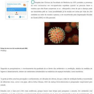 Novo teste indica vírus no ar e reforça risco de má ventilação – Plox