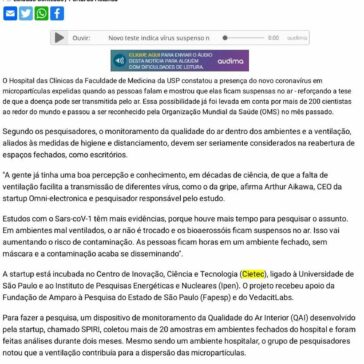 Novo teste indica vírus suspenso no ar e reforça risco de má ventilação – Portal do Holanda