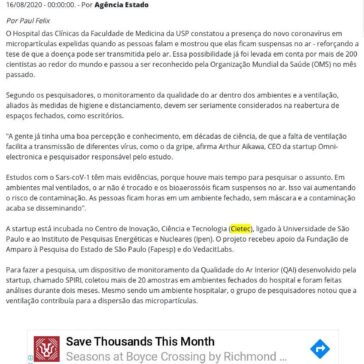 Novo teste indica vírus suspenso no ar e reforça risco de má ventilação – JM On-line