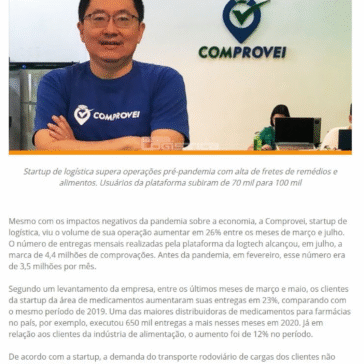 Com mais fretes de remédios e alimentos, Comprovei cresce 126% – Revista Mundo Logística