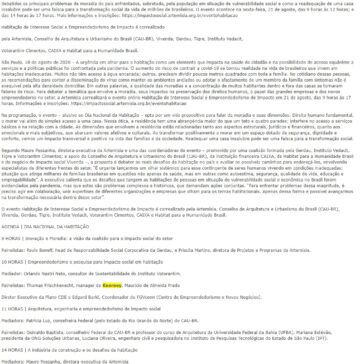 DIA NACIONAL DA HABITAÇÃO | Artemisia promove debate online para discutir habitação de interesse social e empreendedorismo de impacto – EAE Máquinas