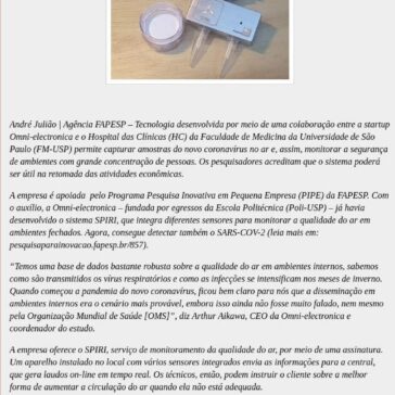 Sistema monitora presença do novo coronavírus no ar – Atemporal