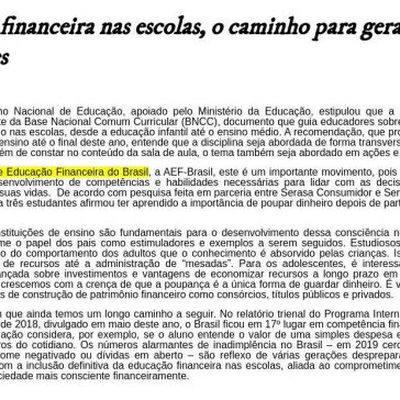 Educação financeira nas escolas, o caminho para gerações mais conscientes – Blog Jornal da Mulher